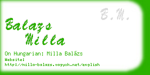 balazs milla business card