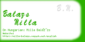 balazs milla business card